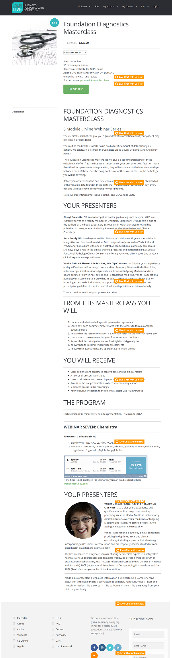 Foundation Diagnostics Masterclass for Health Masters Live